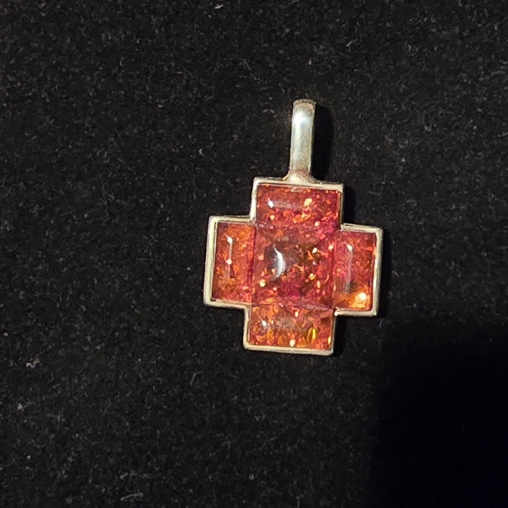 Amber Cross Pendant